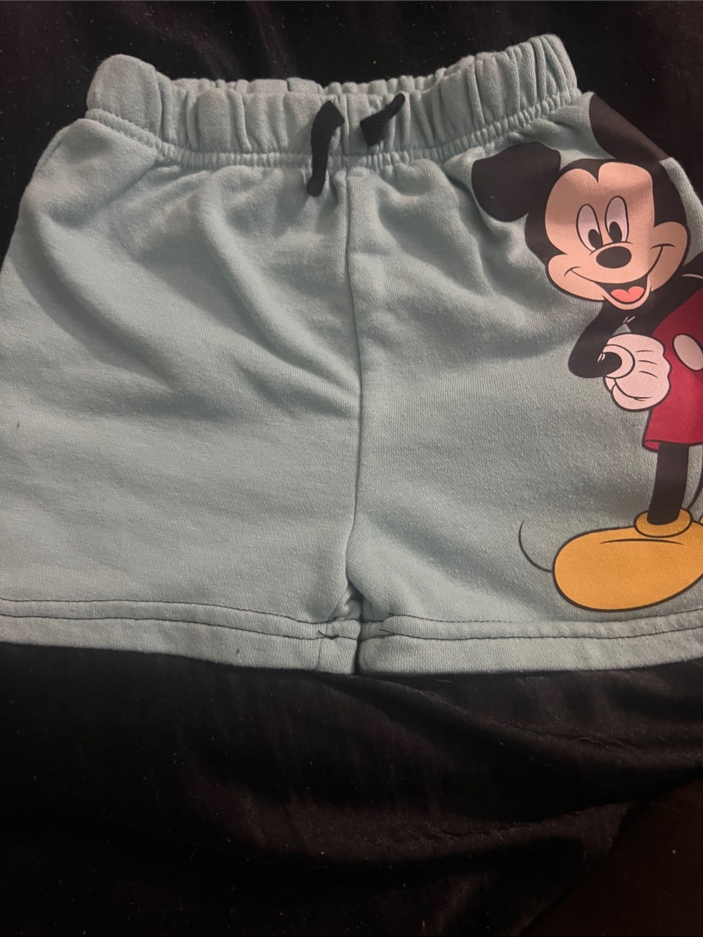 Disney Light Blue Mickey Mouse Graphic Shorts